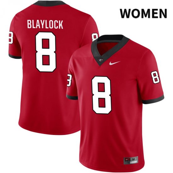 Women's Georgia Bulldogs NCAA #8 Dominick Blaylock Nike Stitched Red NIL 2022 Authentic College Football Jersey VBW2854KV